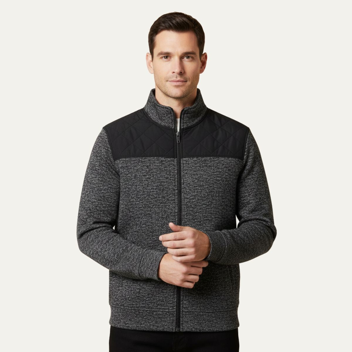 Heath | Men's Quilted Fleece Jacket Navy Blue