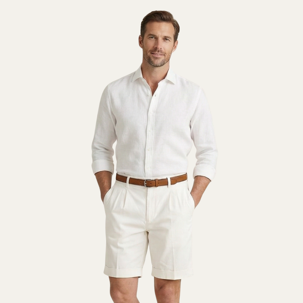 Rowan | Men's Tailored Pleated Shorts Navy