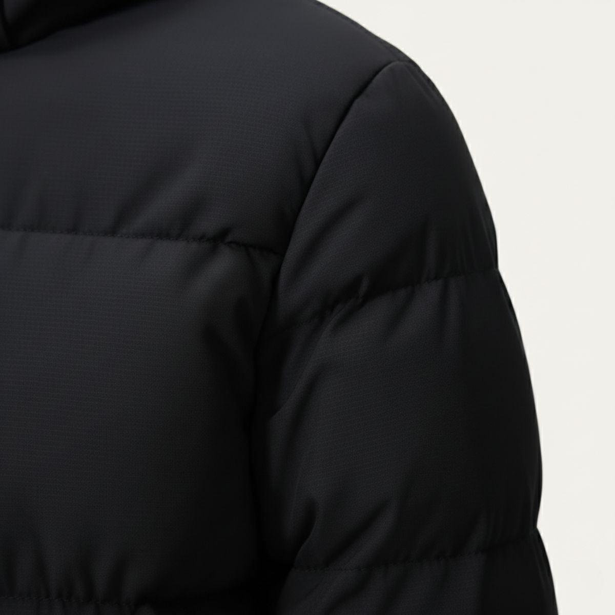 Ashton | Men's Puffer Coat Black Longline Hooded
