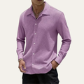 Dama Washington Beau men's textured button up shirt lilac - front view