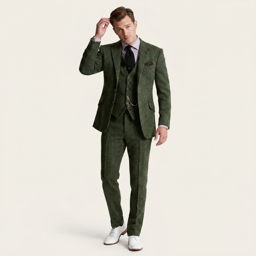 Axel | Men's Three Piece Suit Brown Tweed Tailored