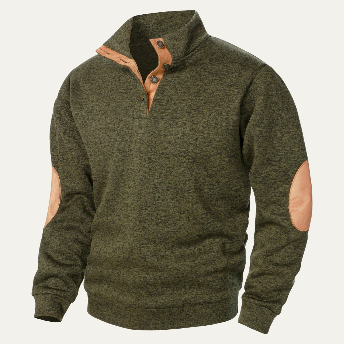 Jude | Men's Quarter Zip Sweater Charcoal Suede Elbow Patches