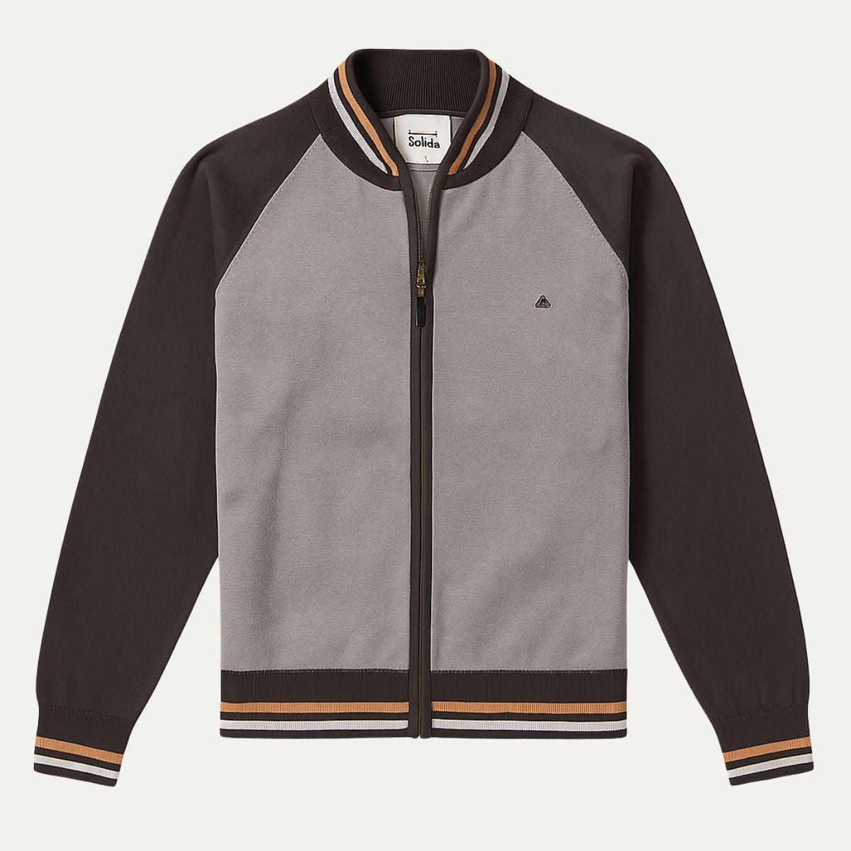 Beau | Men's Casual Zip Up Cardigan Gray Black Colorblock