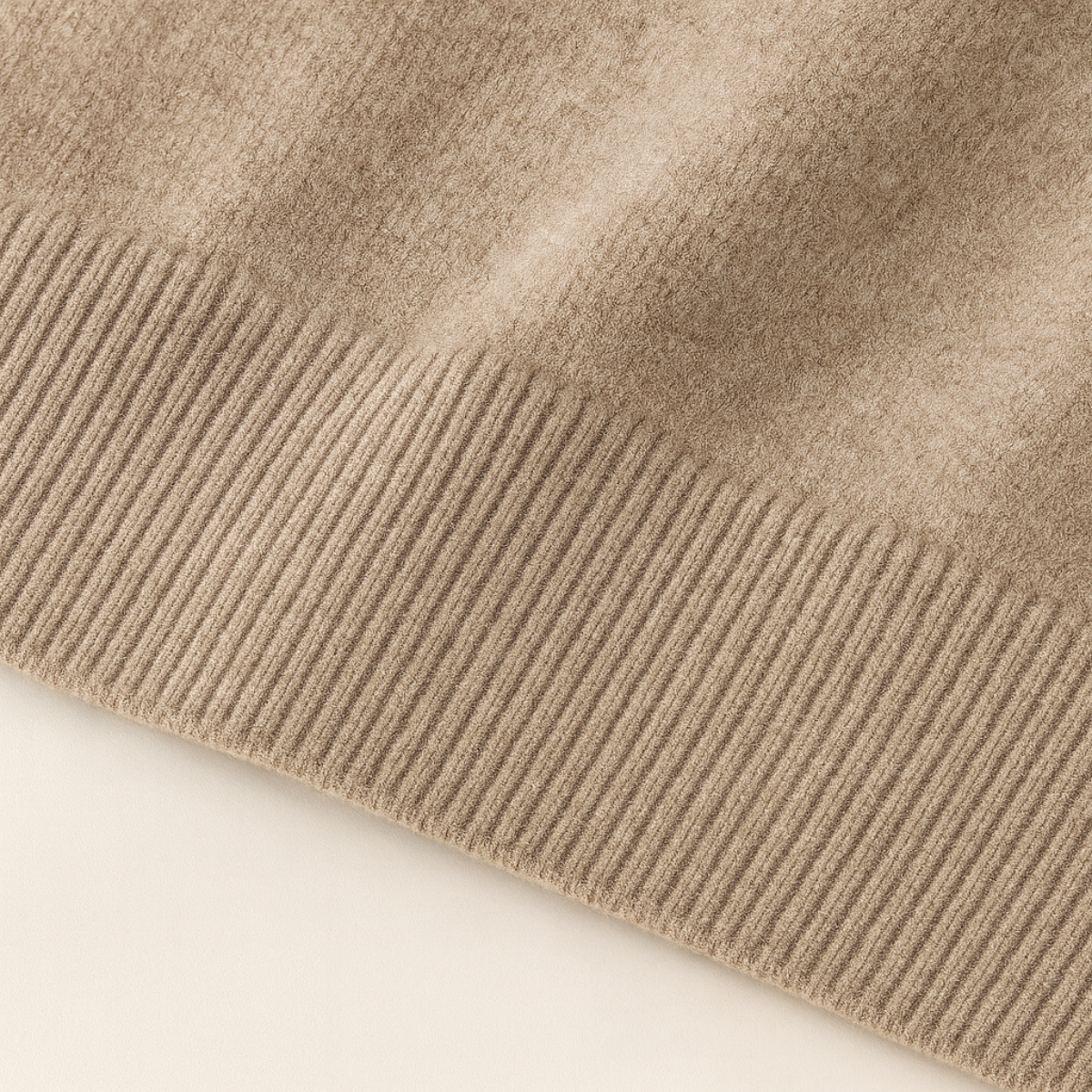 Beau | Men's V Neck Cashmere Sweater Cream