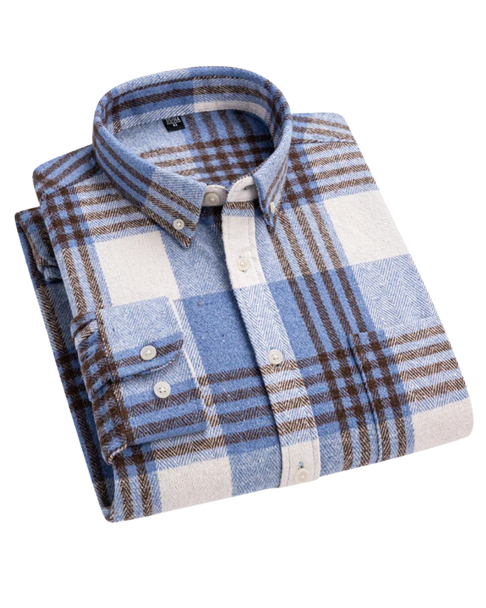 Ash | Men's Plaid Button Up Shirt Navy Cream
