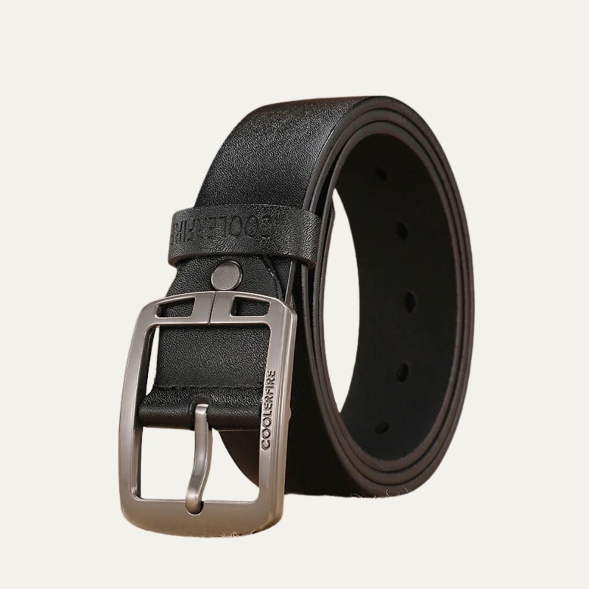 Demi | Men's Leather Belt Brown Buckle Casual Style