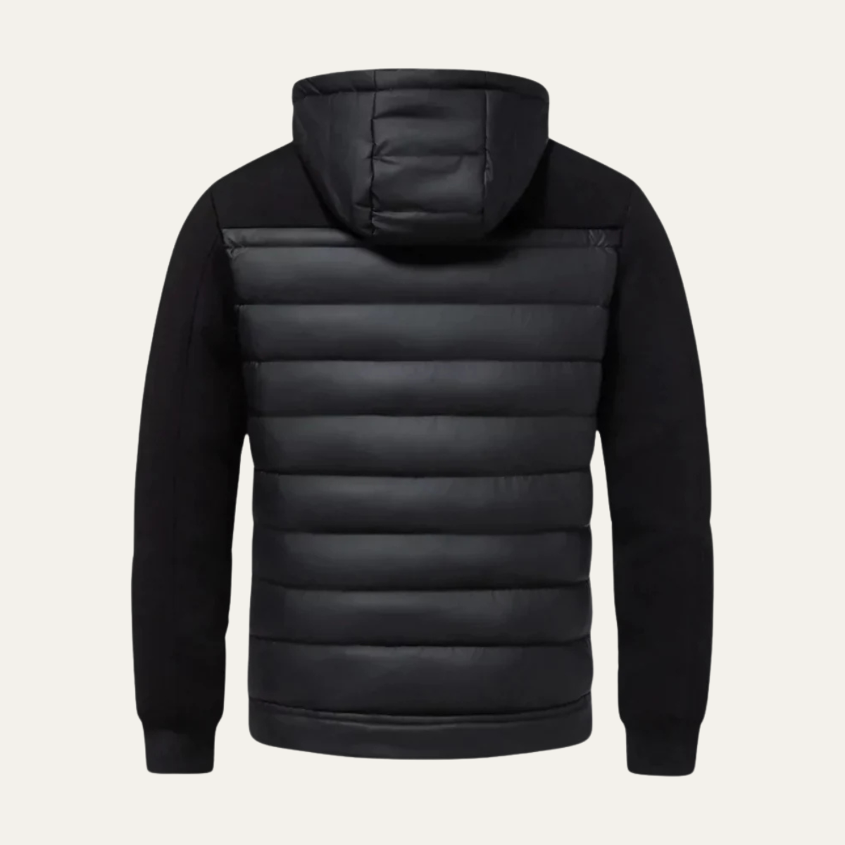 Nash | Men's Puffer Jacket Black Hooded Quilted Zip Up