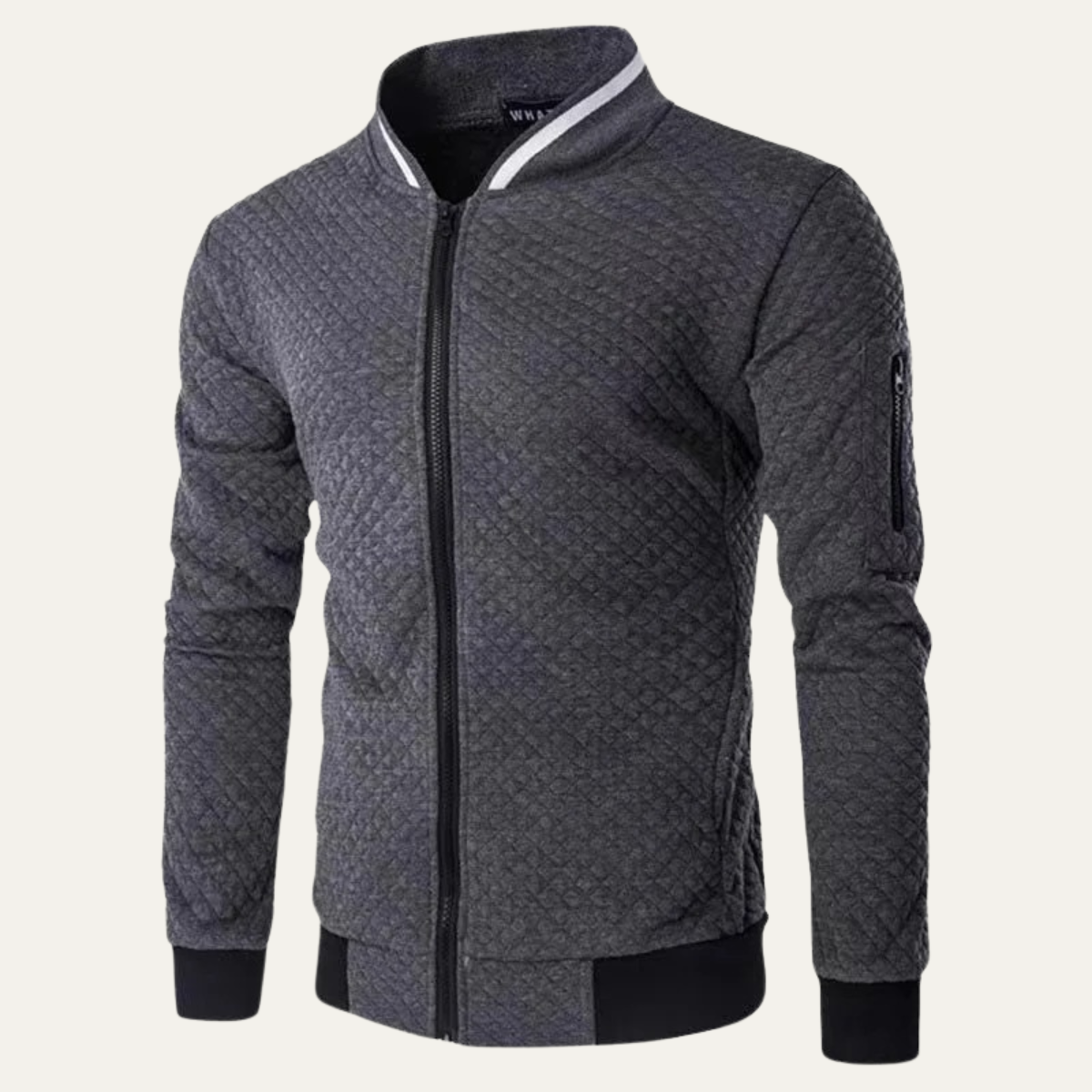 Blake | Men's Quilted Bomber Jacket Black Zip Up
