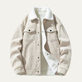 Dama Washington Ash men's corduroy sherpa fleece jacket cream - front view