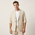 Dama Washington Rhys men's relaxed tailored blazer beige short sleeve - view 2