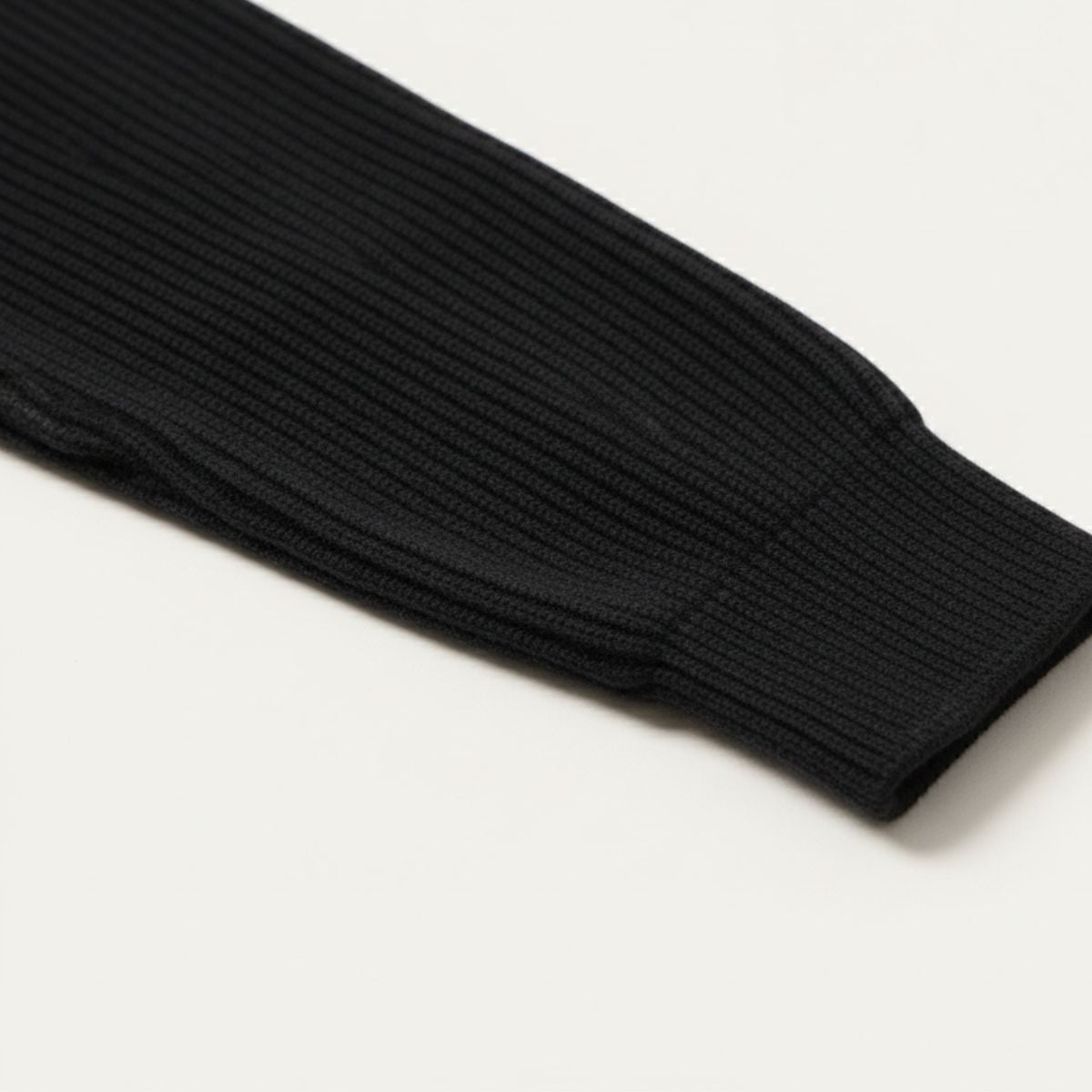 Luca | Men's Quarter Zip Sweater Black Ribbed Knit