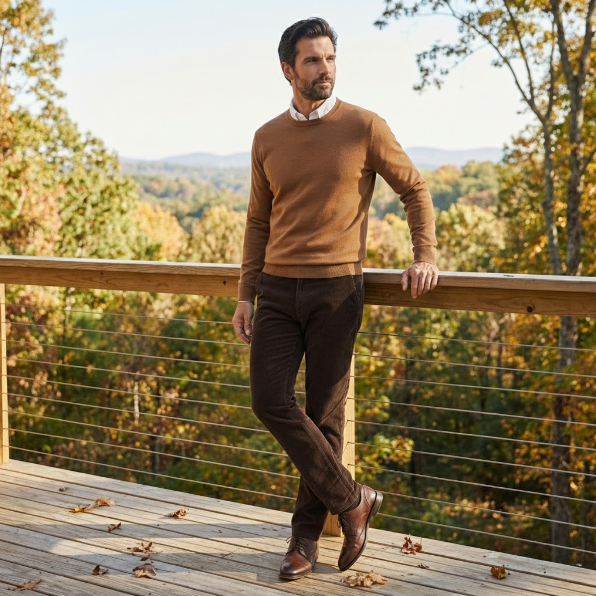 Lars | Men's Stretch Corduroy Pants Black