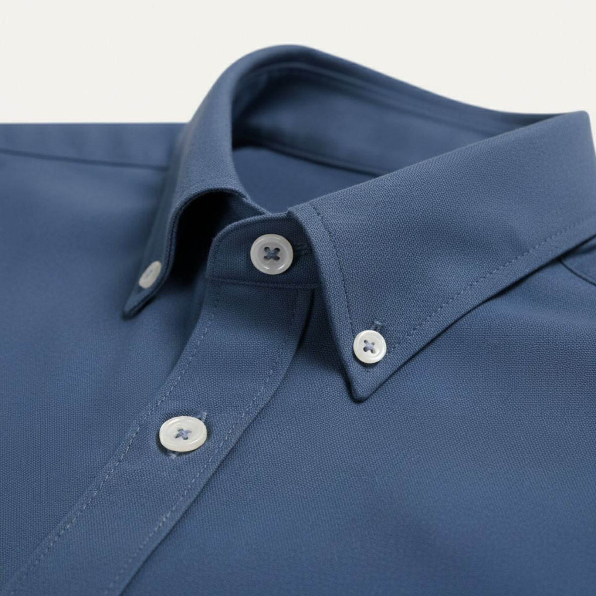 Rhys | Men's Button Up Shirt Navy Long Sleeve Cotton Poplin