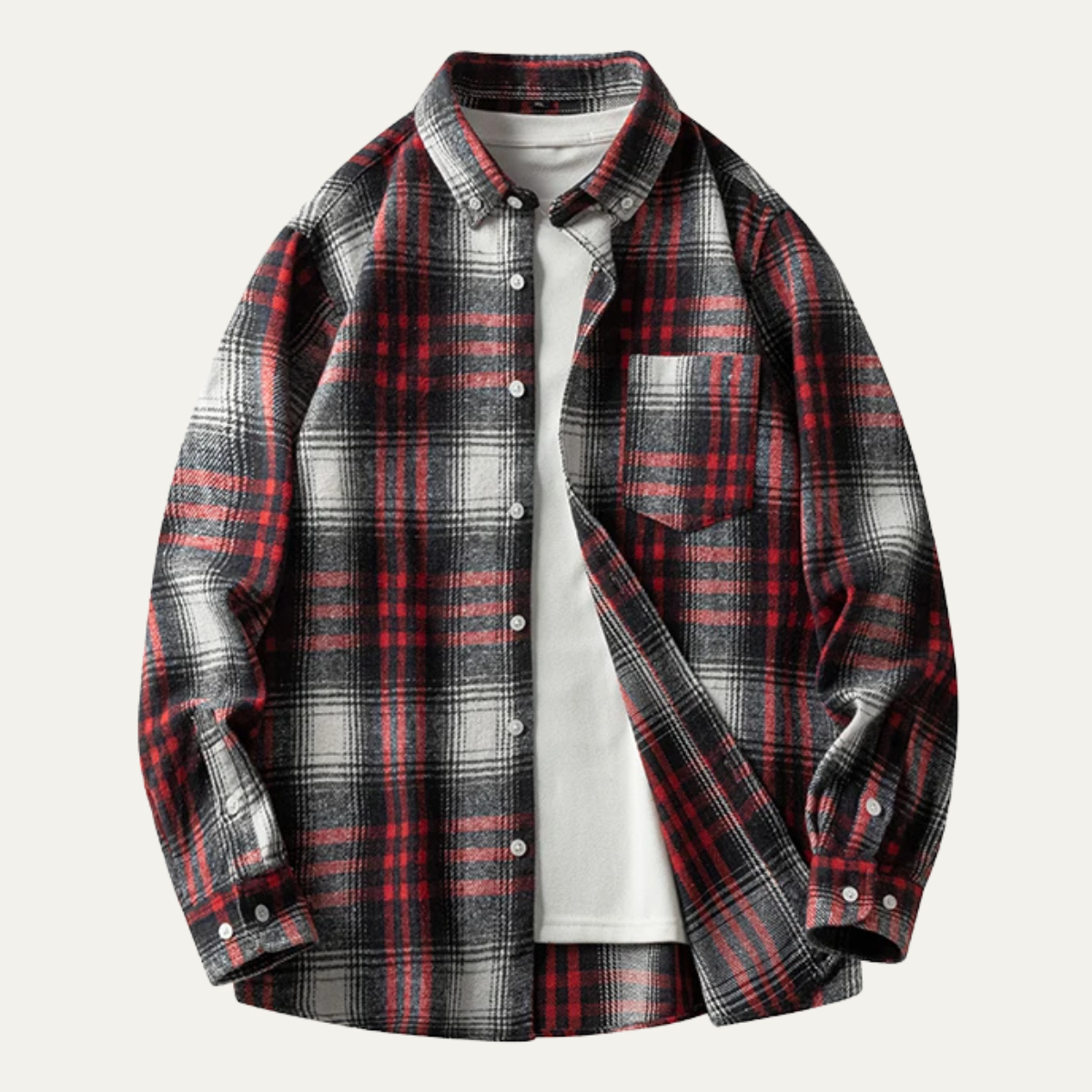 Beau | Men's Plaid Flannel Shirt Yellow Navy Brown