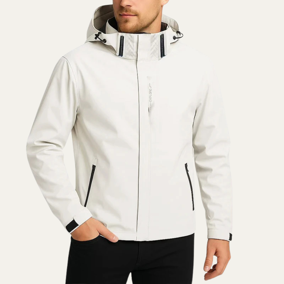 Isla | Men's Rain Jacket Black Waterproof Hooded
