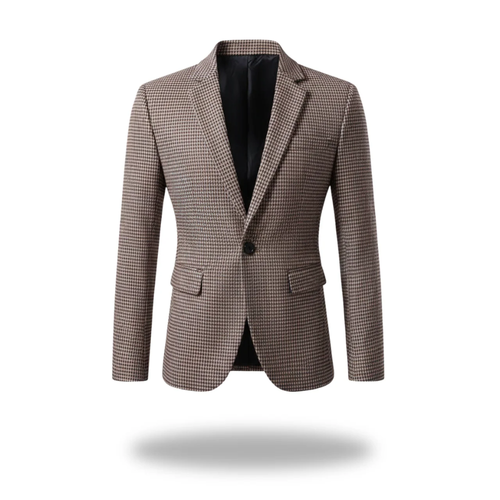 Dama Washington Axel men's houndstooth check blazer brown - front view