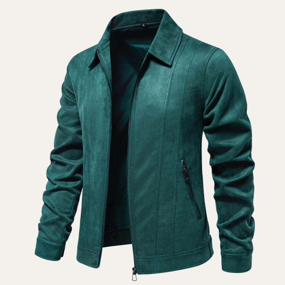 Voss | Men's Casual Zip Up Jacket Camel Wool Blend