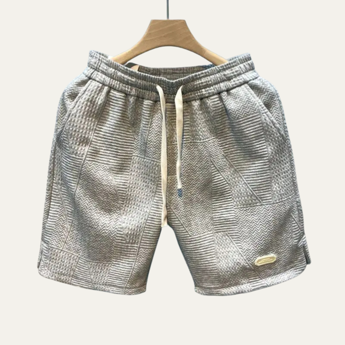 Axel | Men's Casual Shorts Gray Geometric Drawstring