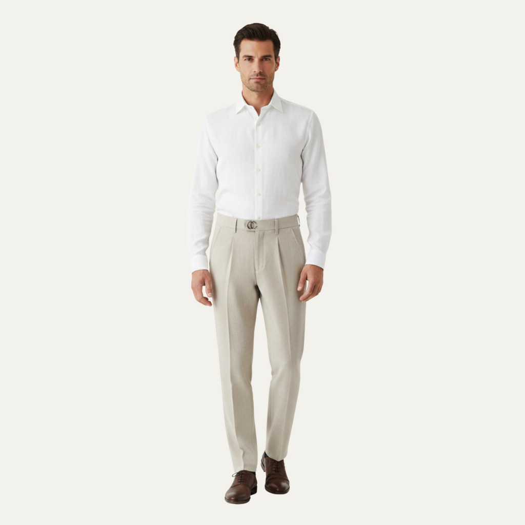 Dama Washington Orson men's tailored dress pants gray pleated straight leg - view 5