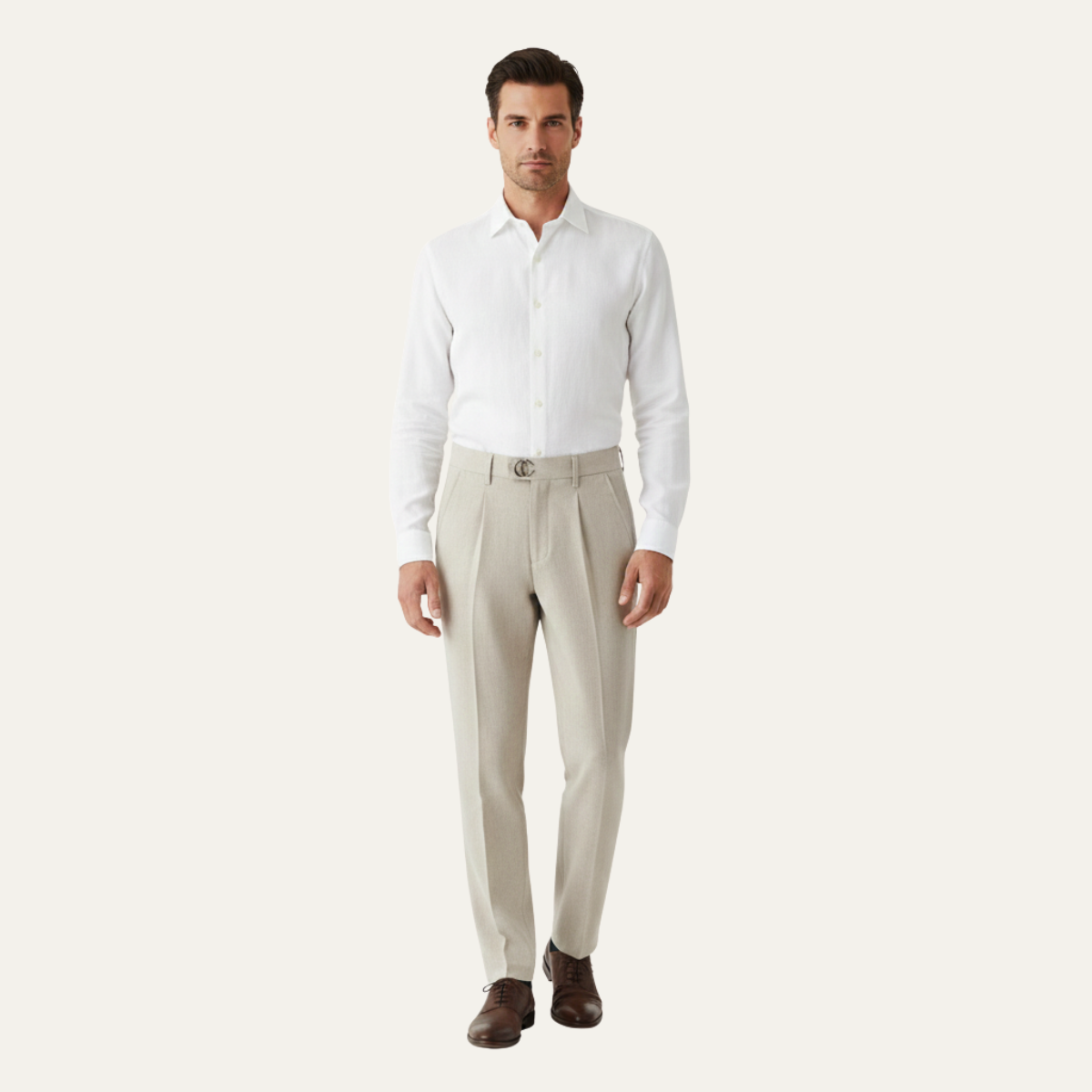Orson | Men's Tailored Dress Pants Gray Pleated Straight Leg