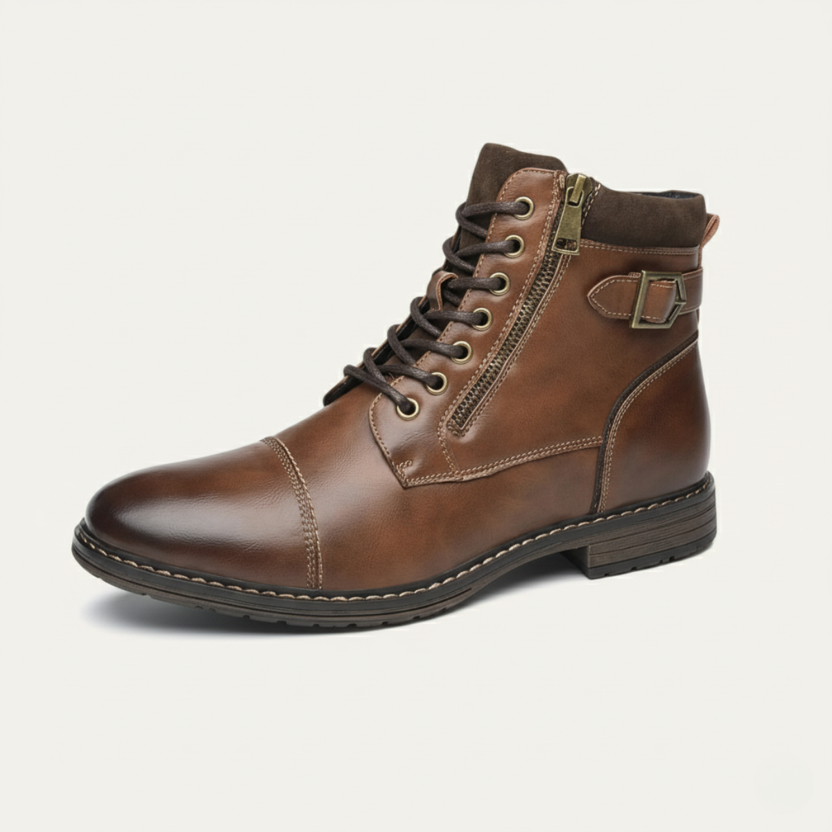 Axel | Men's Casual Vintage Leather Ankle Boots Brown