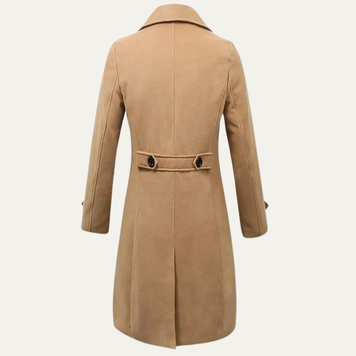Casen | Men's Double Breasted Wool Coat Camel Long