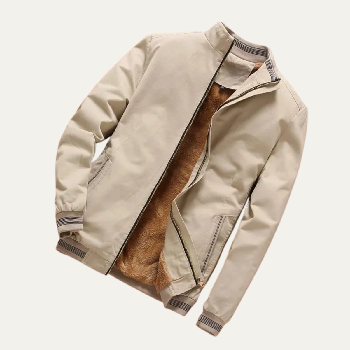 Hugo | Men's Sherpa Fleece Lined Bomber Jacket Cream