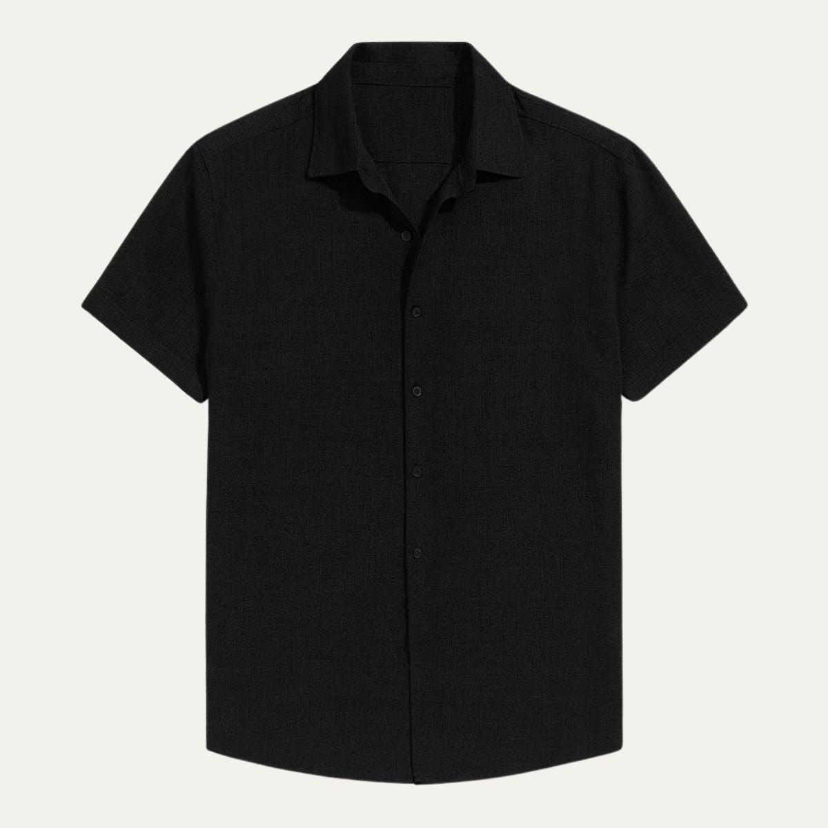 Axel | Men's Linen Shirt Gray Short Sleeve Button Up