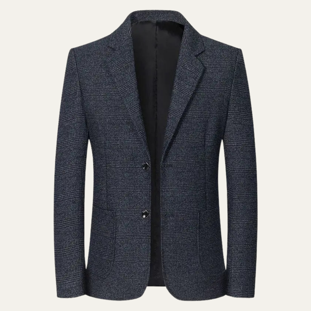 Ezra | Men's Tweed Blazer Charcoal Gray Single Breasted