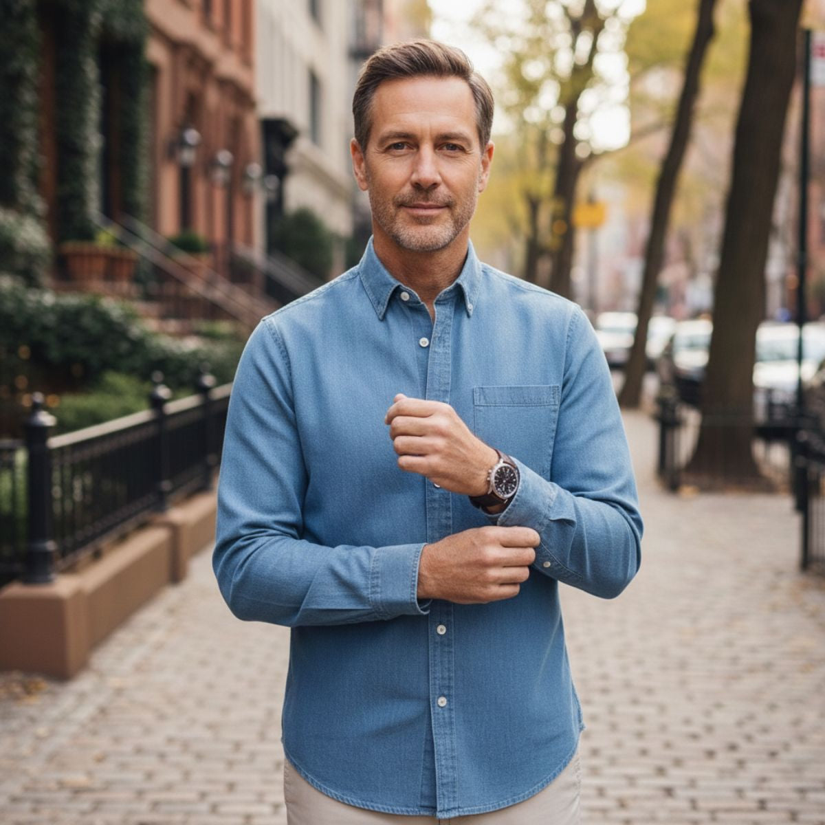 Arlo | Men's Button Up Shirt Black Long Sleeve Casual Oxford