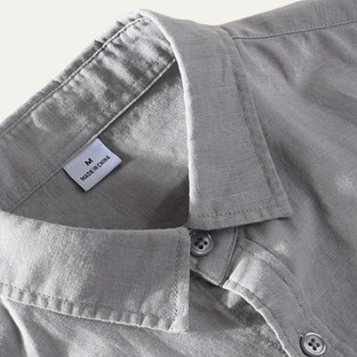 Ezra | Men's Casual Linen Button Up Shirt Gray