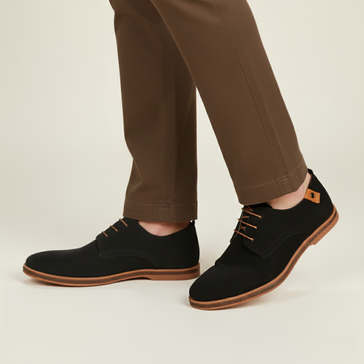 Stella | Men's Suede Oxford Shoes Black Lace Up