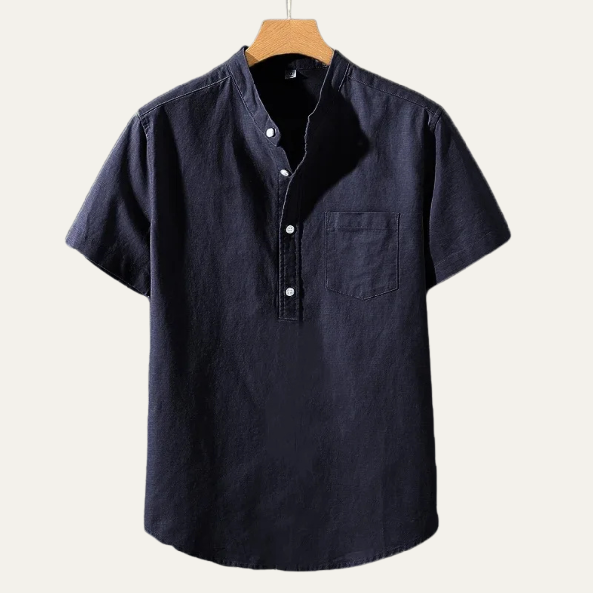 Blake | Men's Henley Shirt Gray Short Sleeve Casual