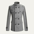 Dama Washington Voss men's double breasted wool coat gray - front view