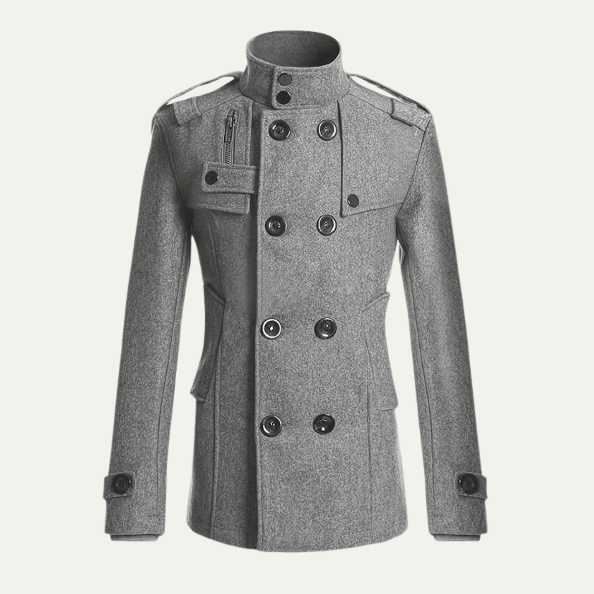 Voss | Men's Double Breasted Wool Coat Gray