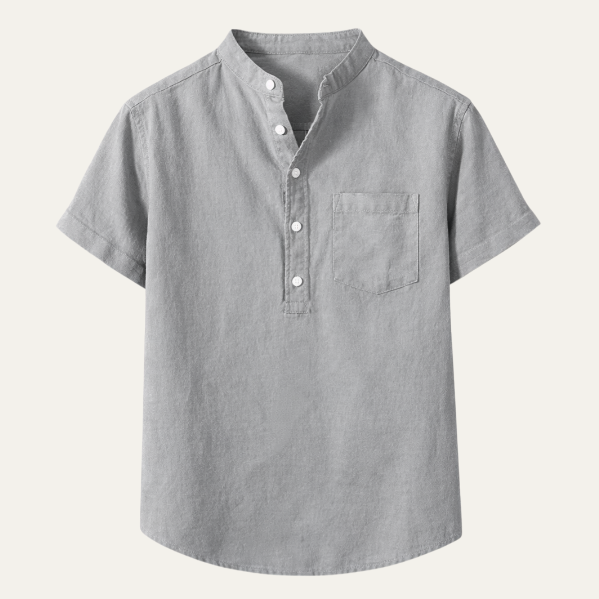 Blake | Men's Henley Shirt Gray Short Sleeve Casual