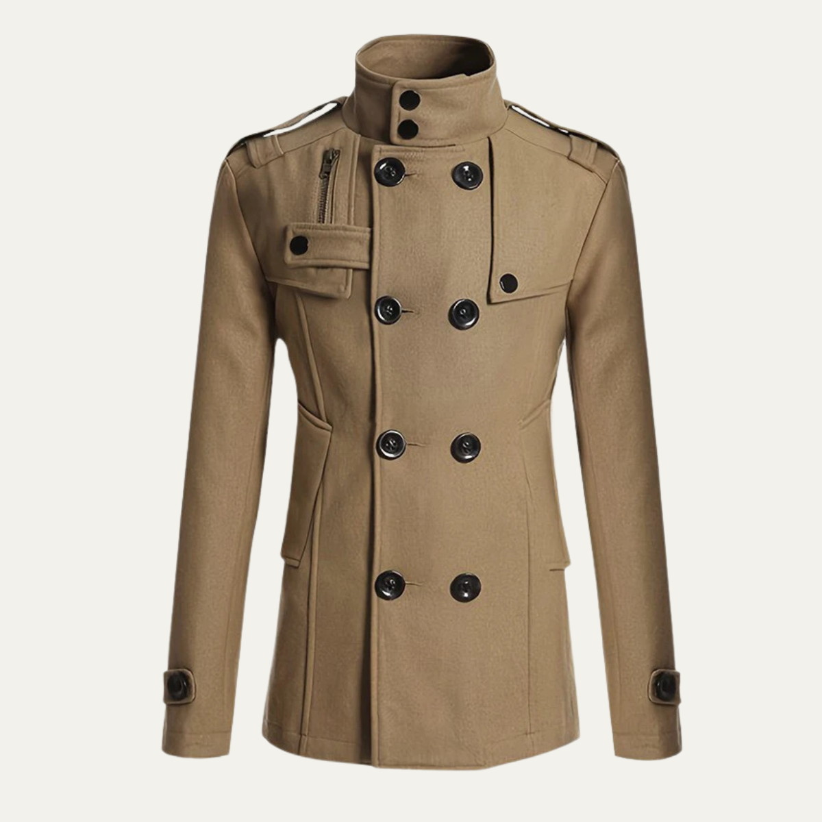 Voss | Men's Double Breasted Wool Coat Gray