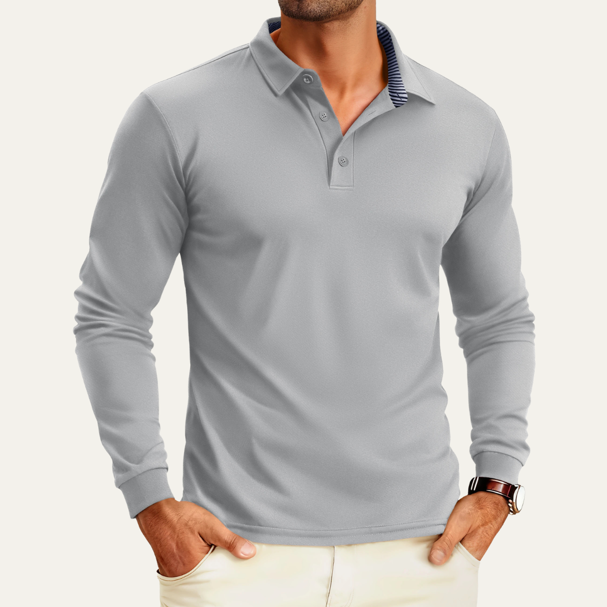 Axel | Men's Long Sleeve Polo Shirt Navy
