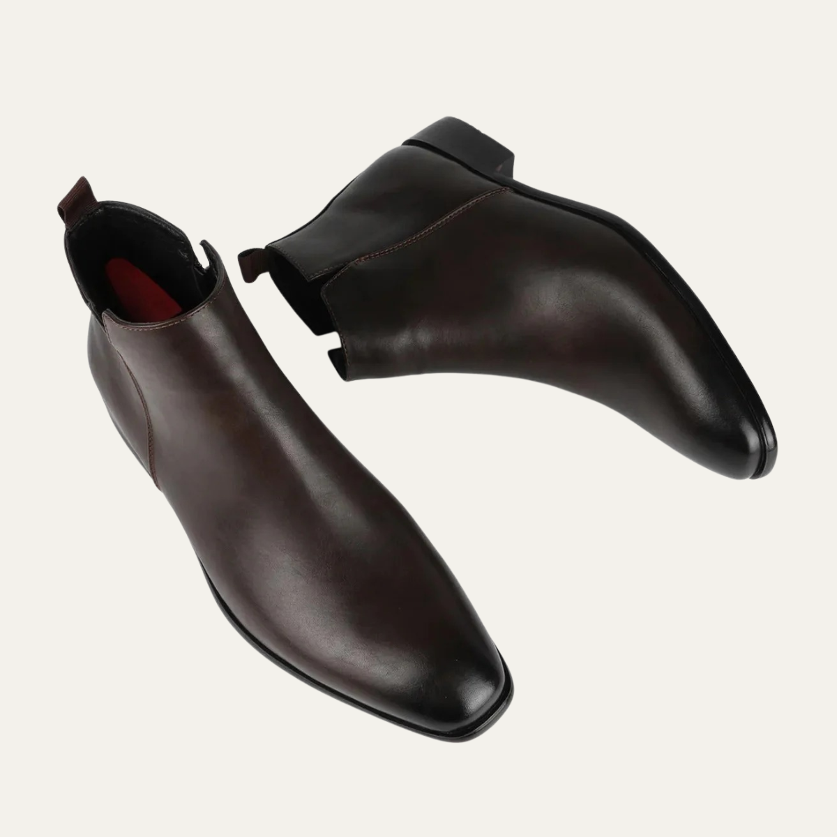 Ezra | Men's Black Leather Chelsea Ankle Boots Zip