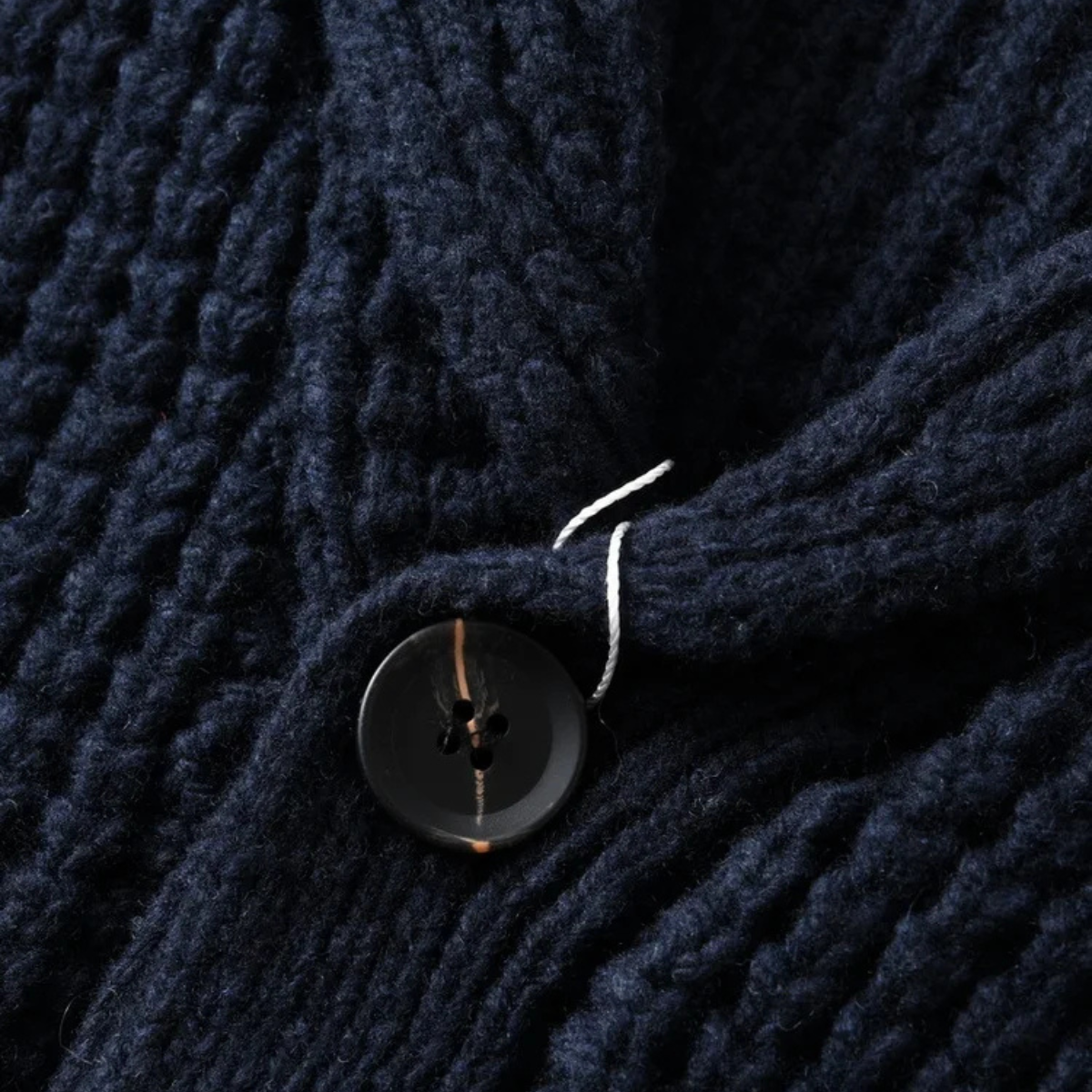 Bram | Men's Cardigan Navy Waffle Knit Button Front