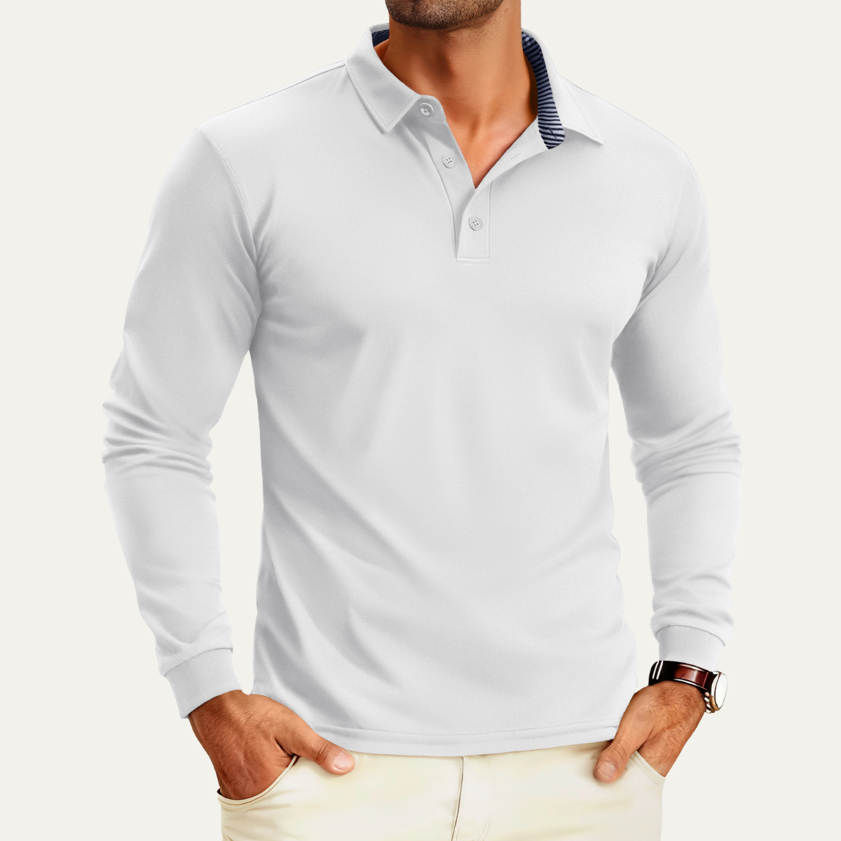 Axel | Men's Long Sleeve Polo Shirt Navy