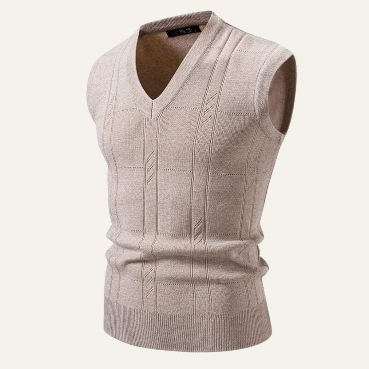 Knox | Men's Cable Knit V Neck Sweater Vest Black
