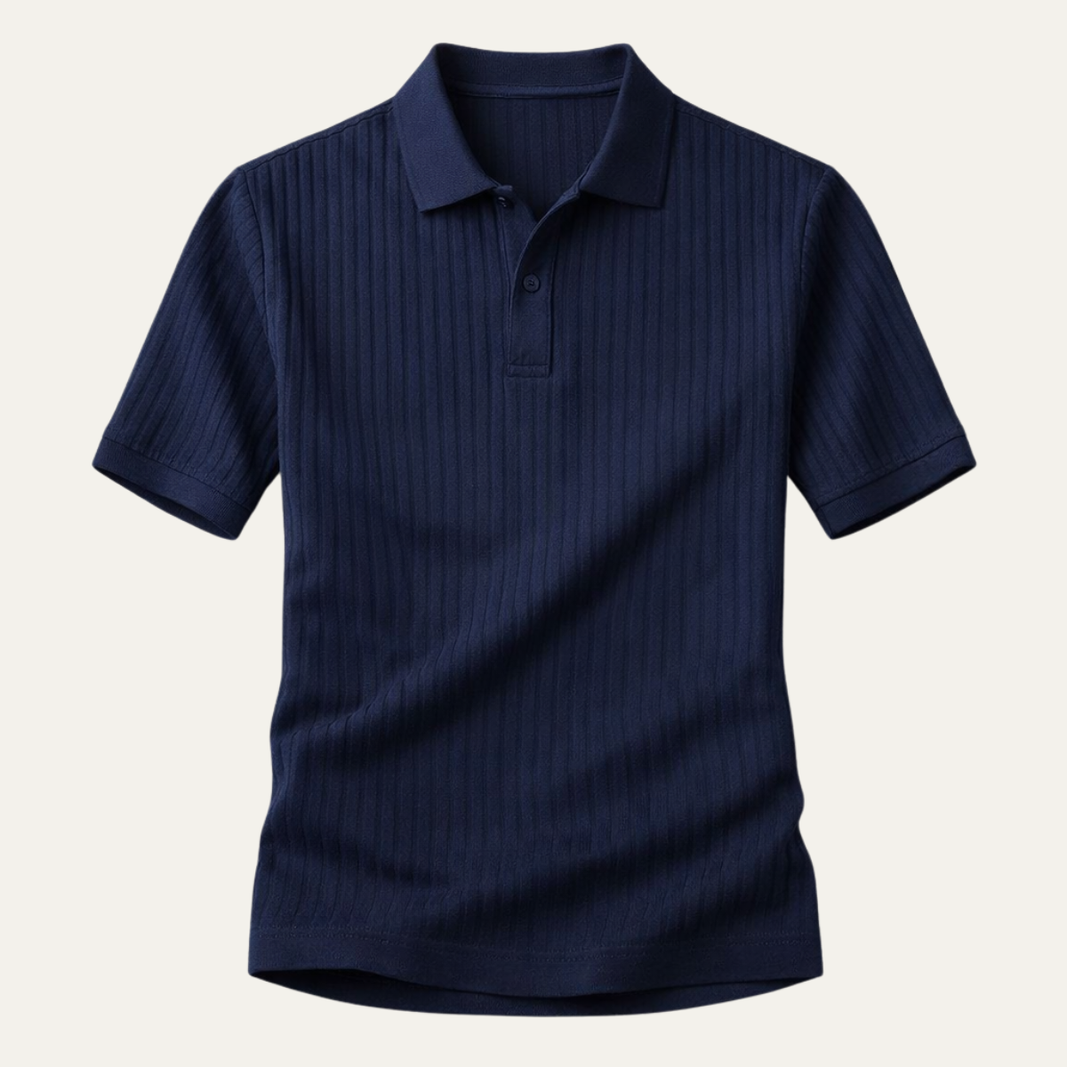 Sage | Men's Fitted Ribbed Polo Shirt Navy