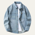 Dama Washington Beau men's light wash denim shirt long sleeve button up - front view