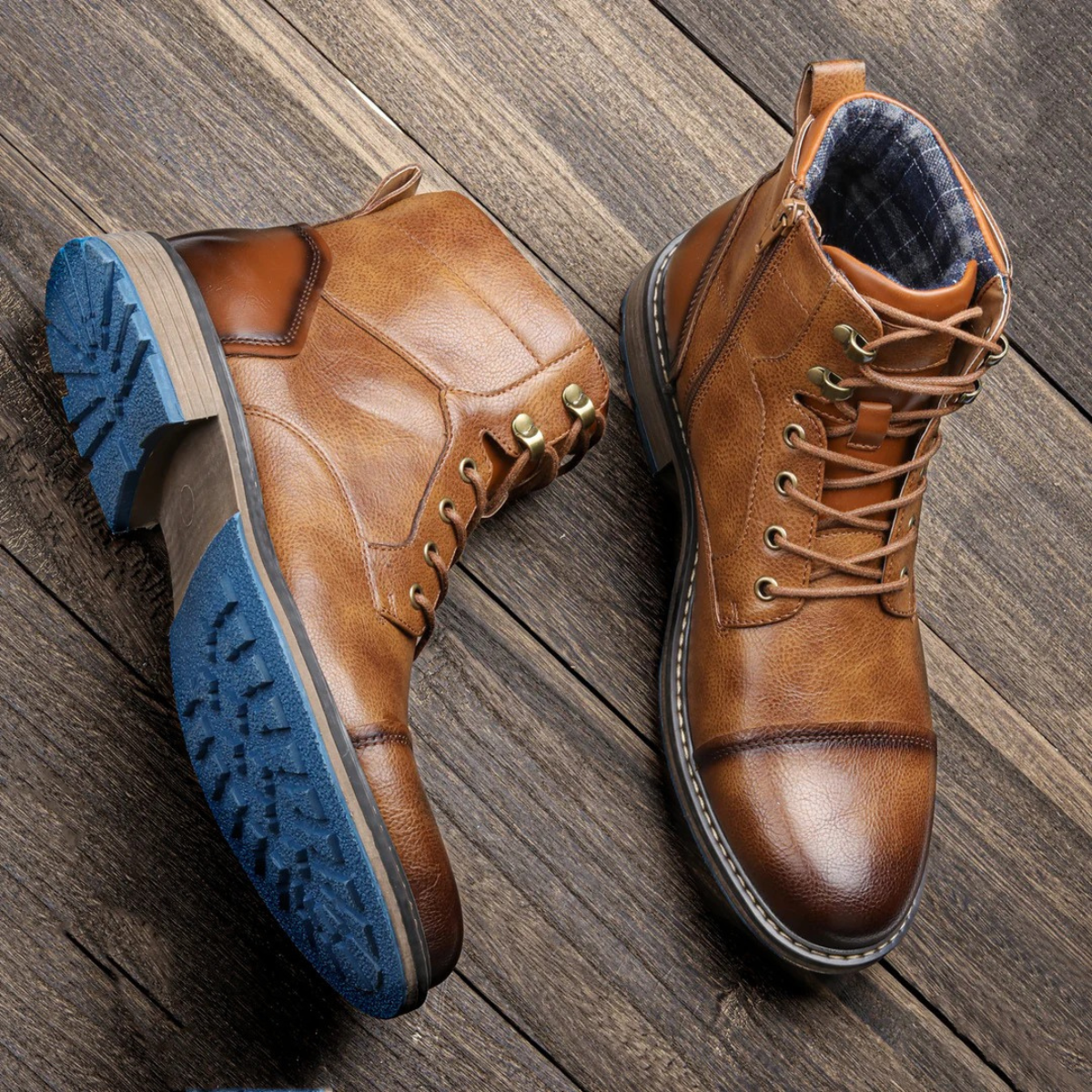 Voss | Men's Leather Work Boots Brown Lace Up