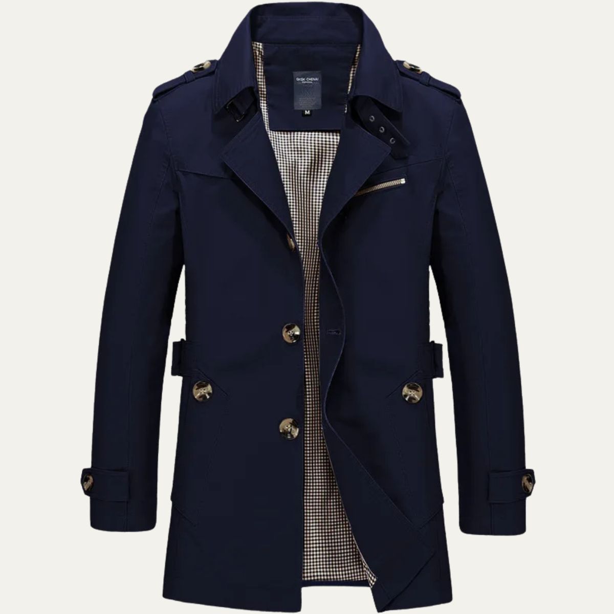 Marco | Men's Casual Trench Coat Olive Double Breasted