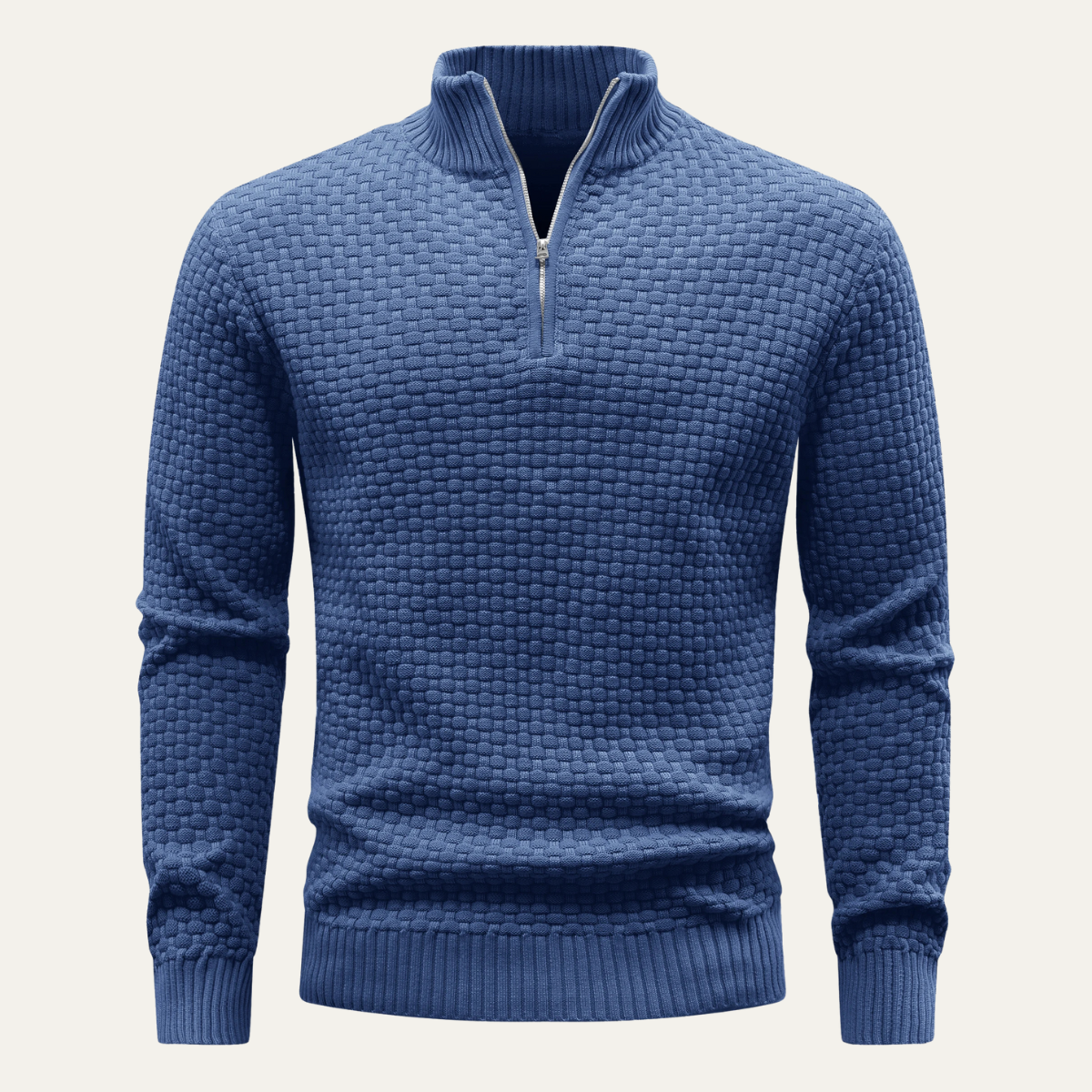 Lexi | Men's Quarter Zip Sweater Charcoal Textured Knit