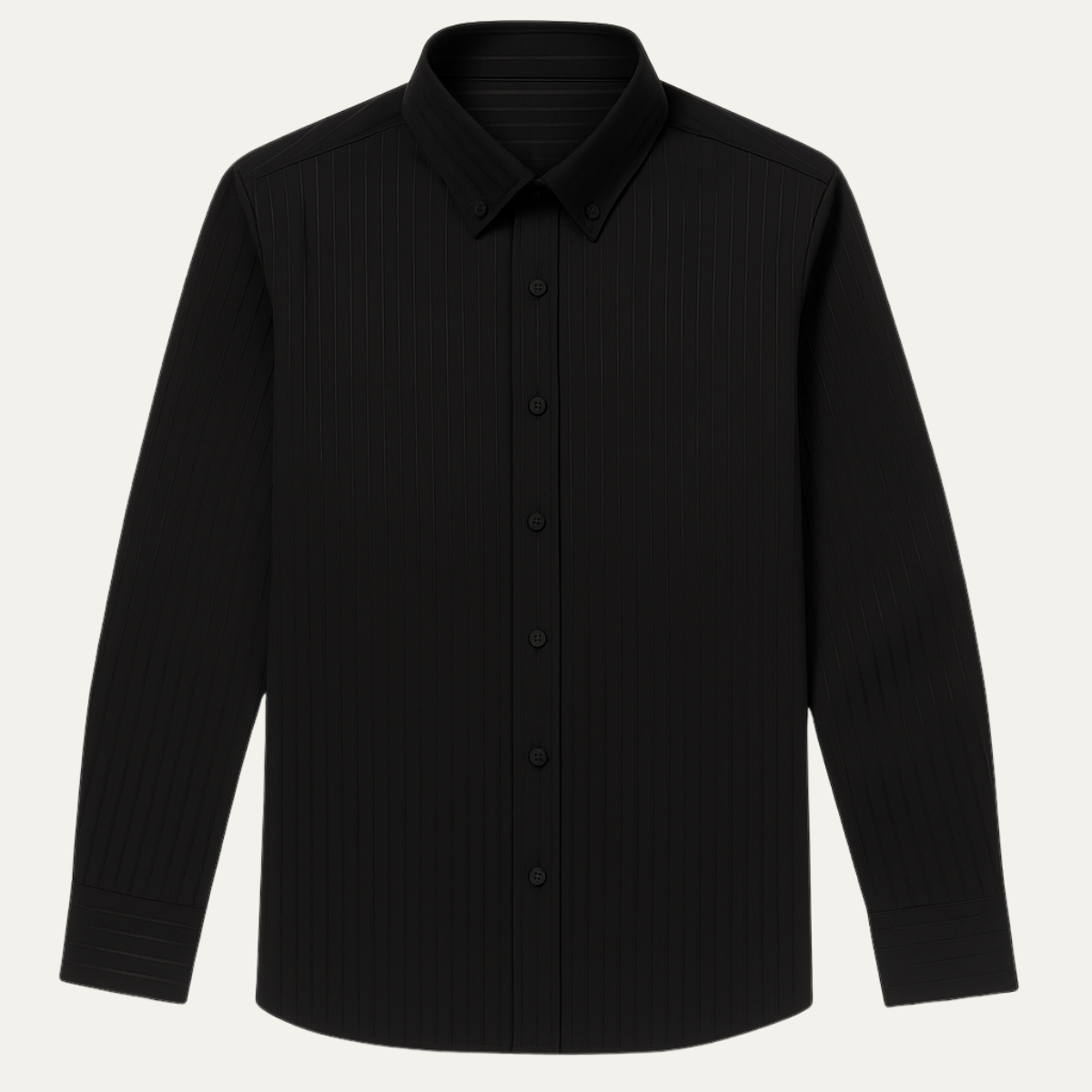 Axel | Men's Pinstripe Dress Shirt Black Long Sleeve
