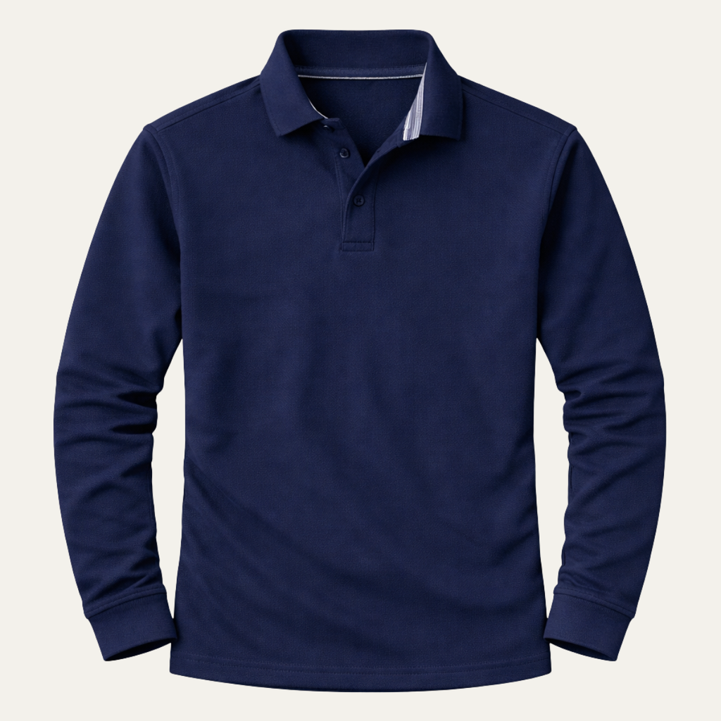Dama Washington Axel men's long sleeve polo shirt navy - view 5