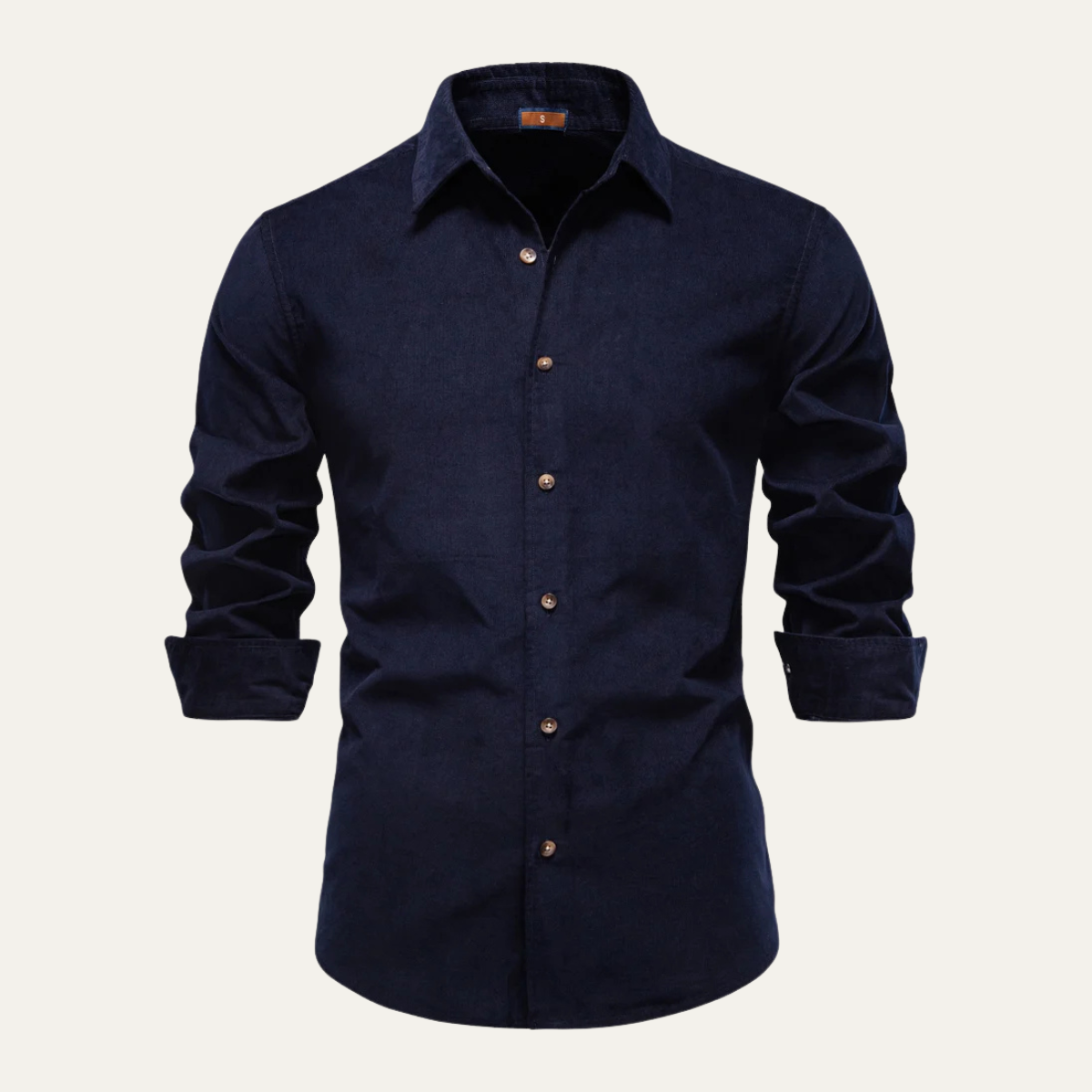 Beau | Men's Button Up Shirt Rust Corduroy Long Sleeve